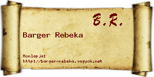 Barger Rebeka névjegykártya